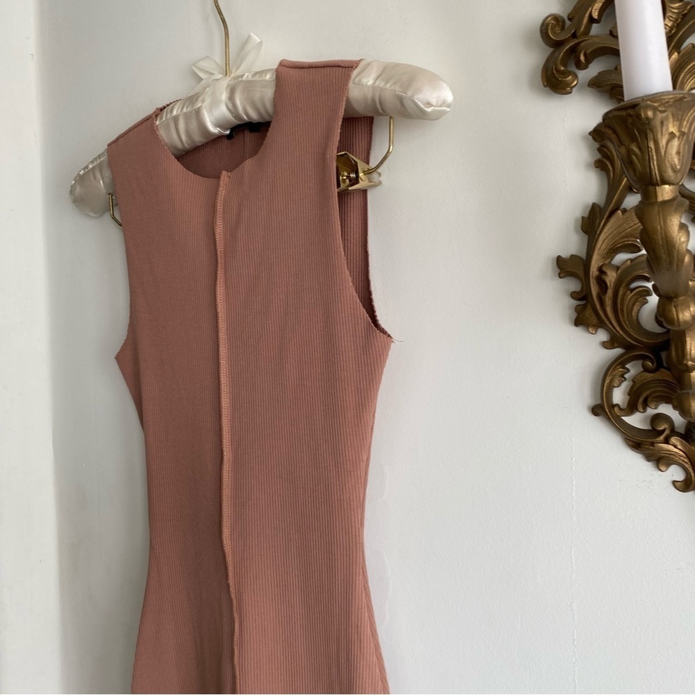 NAKED WARDROBE TAN RIBBED MIDI DRESS - Picture 5 of 12